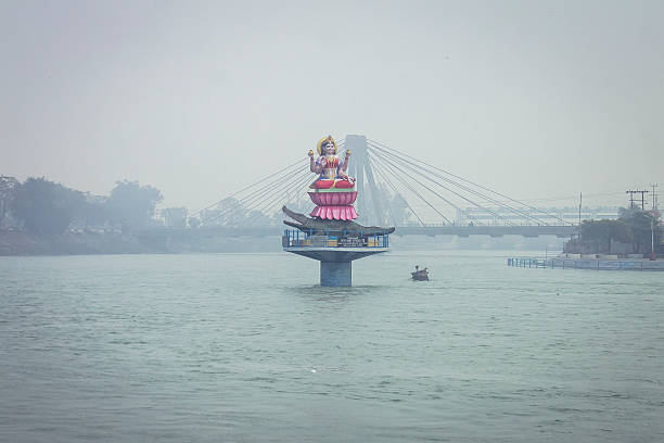 Haridwar, India - December 27, 2014: Statue of Goddess Ganga, Haridwar, India