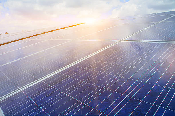 istock Power plant using renewable solar energy with sun 624085324