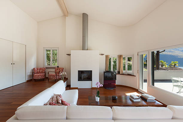 istock Living room of a loft 624085464