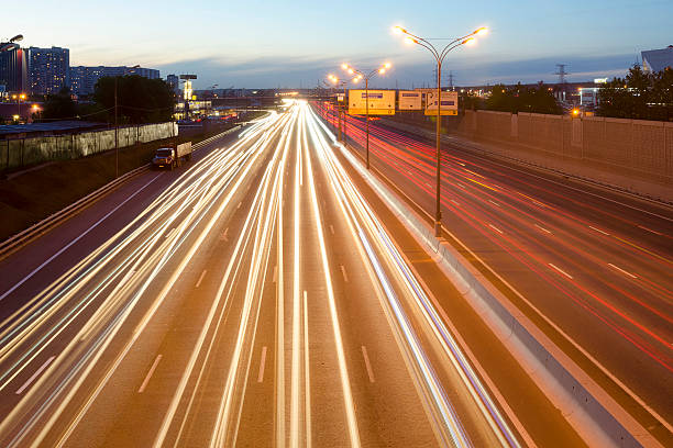 istock Night traffic. The Moscow Automobile Ring Road. 624097290