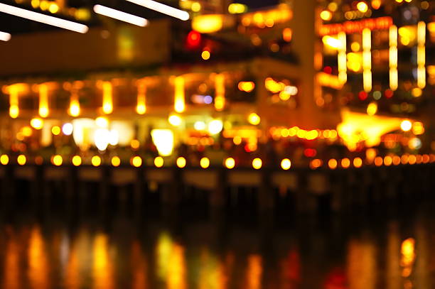 istock blur colorful  light in city dark night reflect on water 624102656