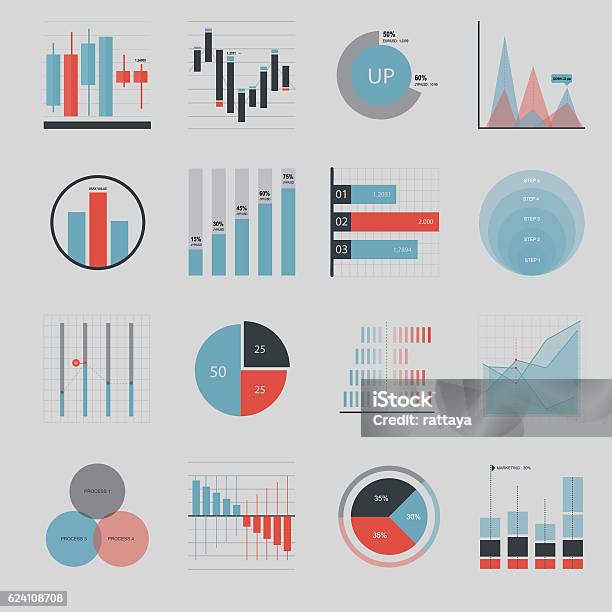 Business And Market Icon Illustration Stock Illustration - Download Image Now - Graph, Chart, Connect the Dots