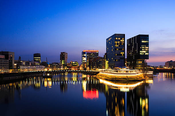 istock Awesome Panorama View at Duesseldorf Media Harbor 624111230