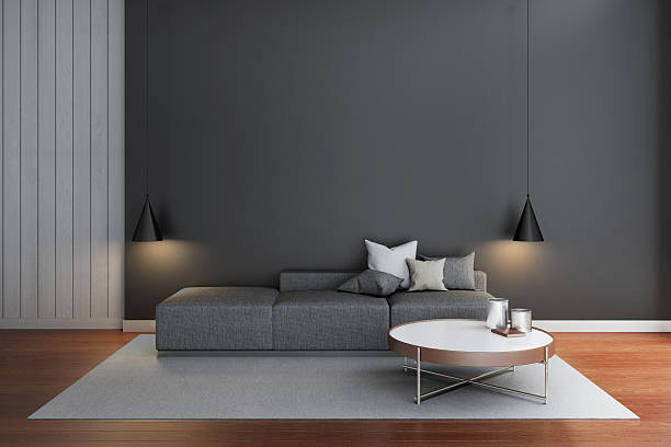istock modern living room black wall 624112720