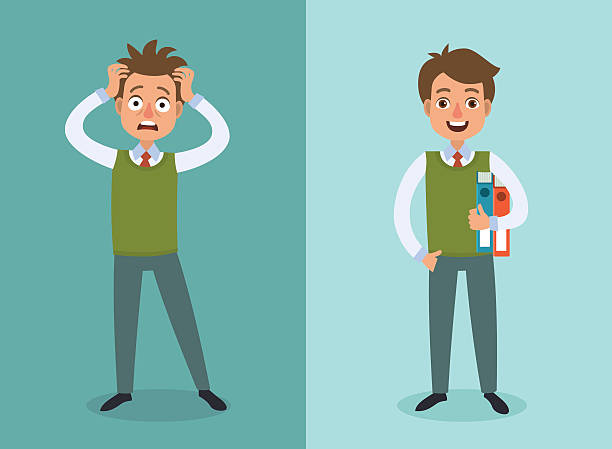 офисный рабочий - безнадёжность stock illustrations