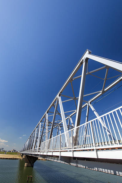 istock Iron bridge and a blue sky in Japan 624125238