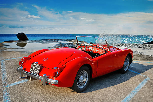 red classic car