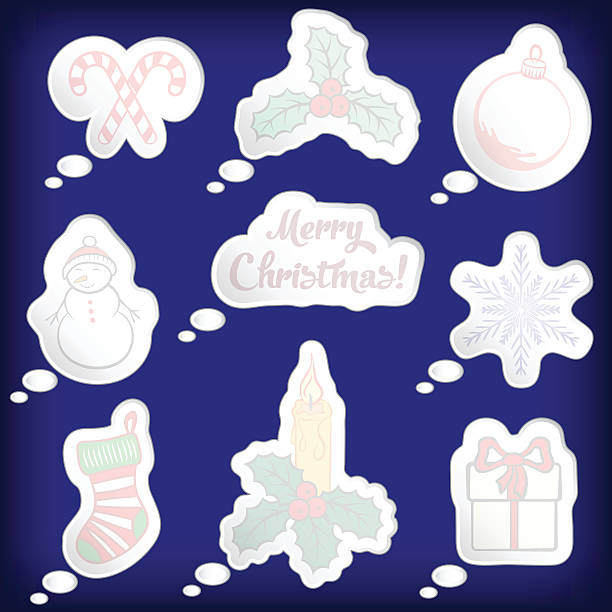 ilustraciones, imágenes clip art, dibujos animados e iconos de stock de conjunto de burbujas de discurso - christmas candle reflection red