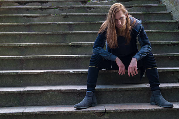 istock Man with a long beard and a long hair 624128846