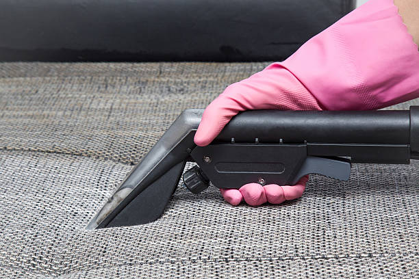 istock Sofa chemical cleaning with professionally extraction method. Upholstered furniture. 624130102