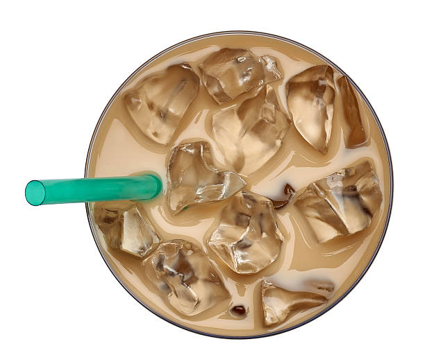 Iced coffee Iced coffee with straw on white background including clipping path iced coffee stock pictures, royalty-free photos & images