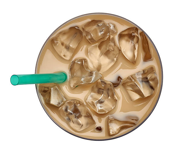 café gelado - cocktail drinking straw ice glass imagens e fotografias de stock