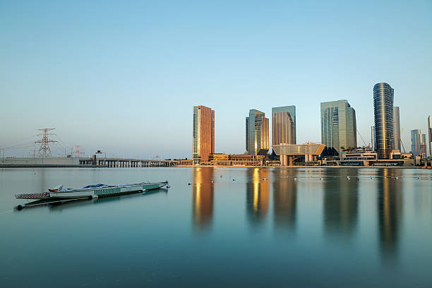 istock Al Maryah Island skyline at dusk. Abu Dhabi 624130430