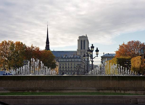 paris - cathédrale notre-dame de rue de rivoli - parapetto photos et images de collection