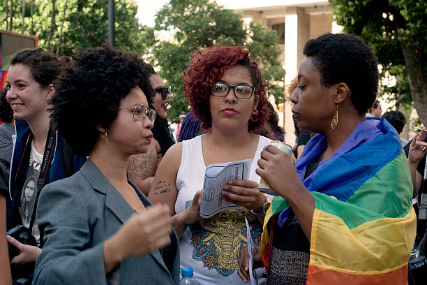 manifestación de las mujeres homosexuales - black civil rights fotografías e imágenes de stock