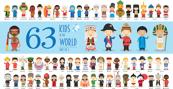 Kids of the World Part 1: 63 children characters