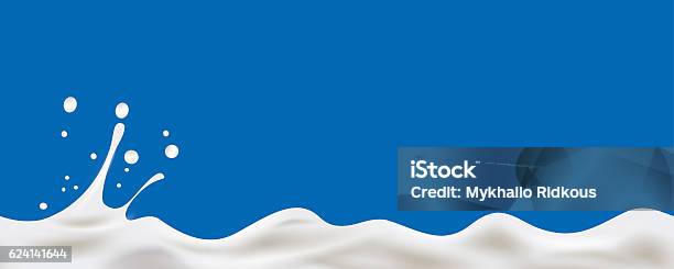 Cream Yogurt Wave Background Stock Illustration - Download Image Now - Milk, Splashing, Backgrounds