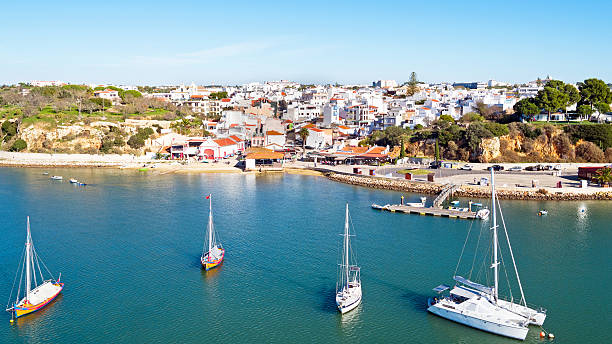 Aerial from the village Alvor in the Algarve in Portugal Aerial from the village Alvor in the Algarve in Portugal alvor stock pictures, royalty-free photos & images