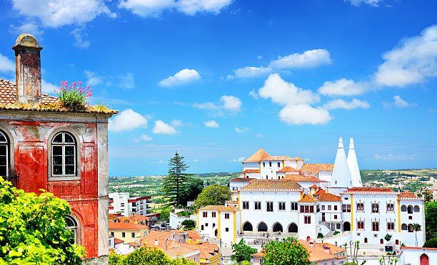 panorama of sintra - sintra stockfoto's en -beelden