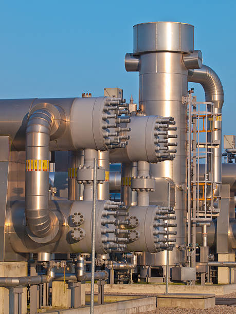 istock Part of a modern natural gas processing plant 624148594