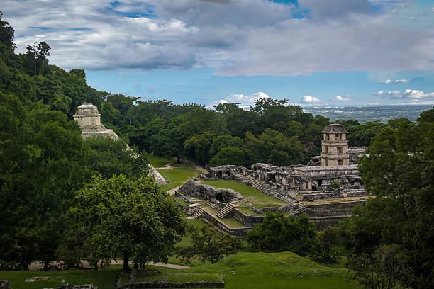 istock Panoramic view of mayan ruins - Palenque, Chiapas, Mexico 624161154