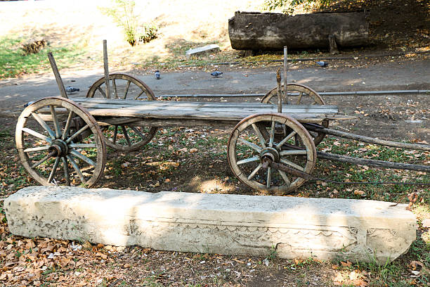 istock An old wooden cart for transport 624169880