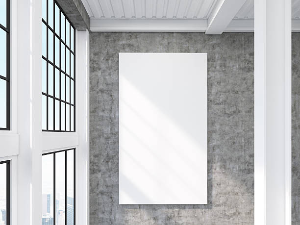 istock Close up of poster in room with high ceiling 624169894