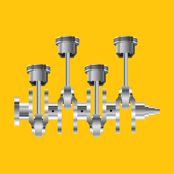 ersatzmotor, kurbelwelle, vektor. kurbelwellen-symbol. - fahrrad ersatzteile stock-grafiken, -clipart, -cartoons und -symbole