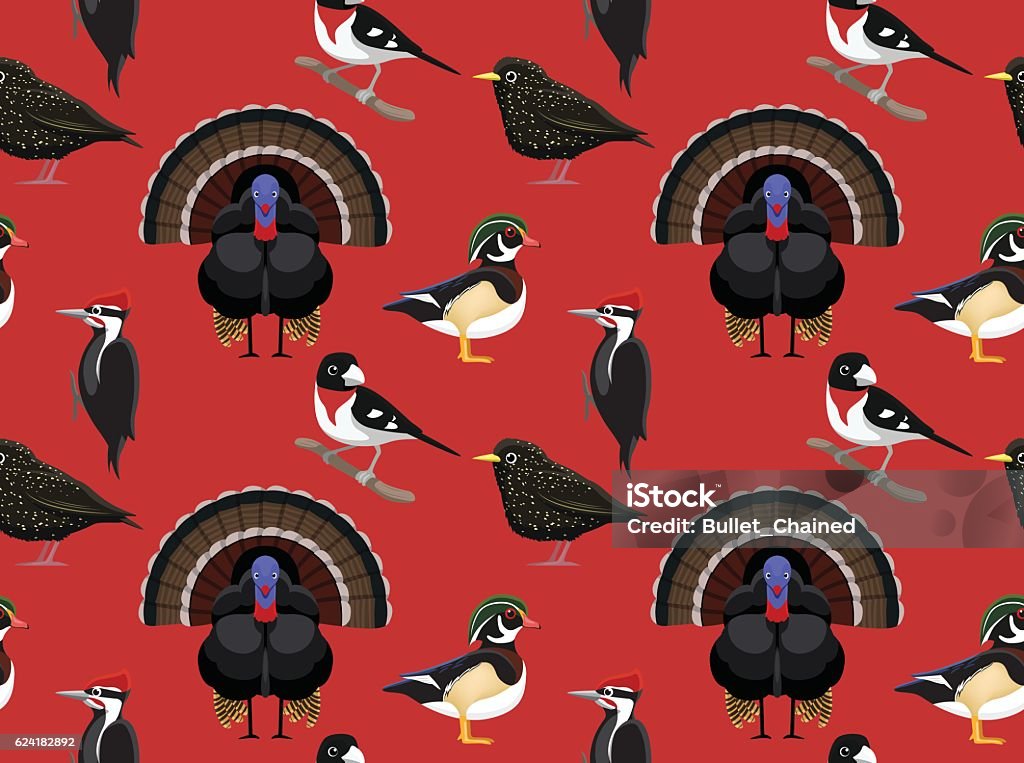 Random American Birds Wallpaper 1 Animal Wallpaper EPS10 File Format Illustration stock vector