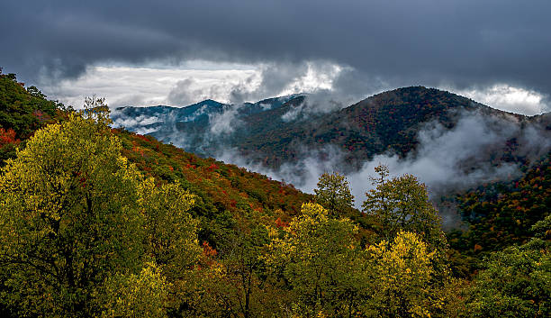 parque nacional de las grandes montañas humeantes - great smoky mountains great smoky mountains national park gsmnp oconaluftee fotografías e imágenes de stock