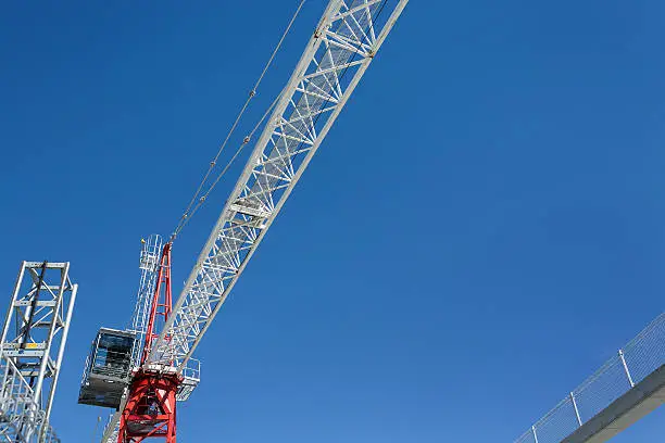 Section of a large construction site crane on a building site