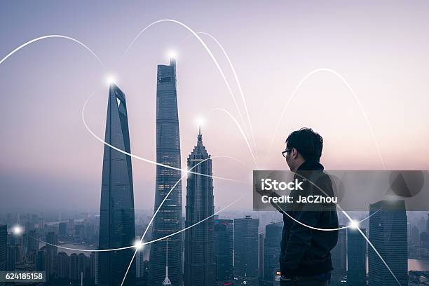 Stadtnetz Stockfoto und mehr Bilder von Verbindung - Verbindung, China, Technologie