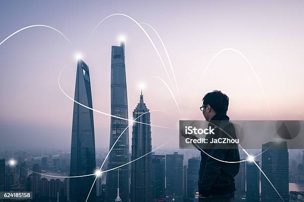 City Network Stock Photo - Download Image Now - Connection, China - East Asia, Technology