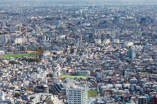 istock Aerial view Tokyo crowned residence area 624194108