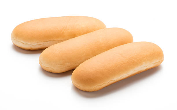 istock Hot dog buns isolated on white background 624194404