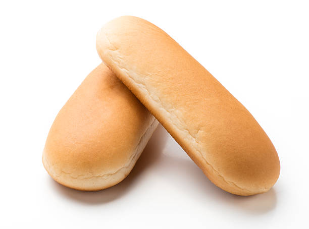 istock Hot dog buns isolated on white background 624194438