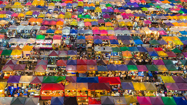 istock Roof top over night market 624194704
