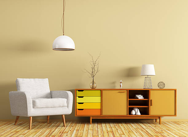 istock Interior with dresser and armchair 3d rendering 624206754