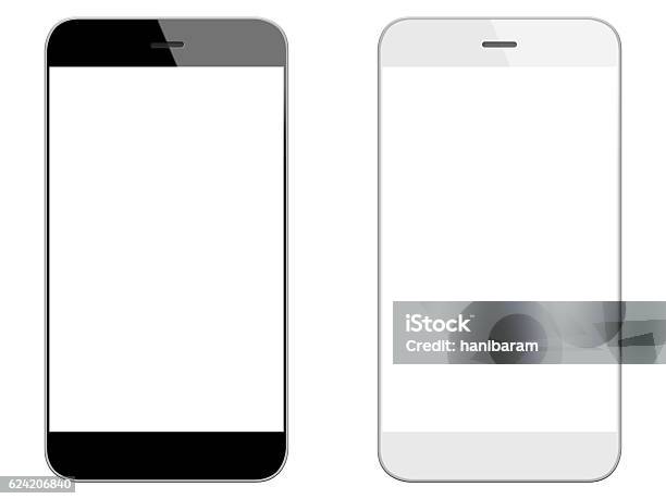 Allgemeiner Schwarz Und Weiß Smartphones Stockfoto und mehr Bilder von Handy - Handy, Weißer Hintergrund, Smartphone