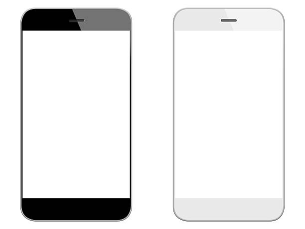 generic black and white smart phones - 空白畫面 圖片 個照片及圖片檔