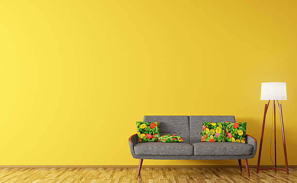 Modern interior of living room with sofa 3d rendering