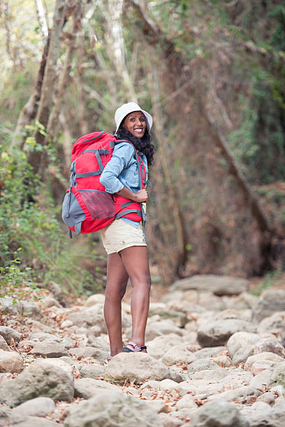 istock Adventurous woman enjoying nature. 624208782