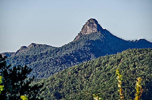 istock Hawksbill Mountain at Linville gorge with Table Rock Mountain la 624216028