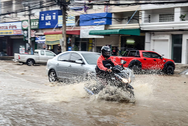 Inondation après de fortes pluies à Sriracha, Chonburi, Thaïlande - Photo