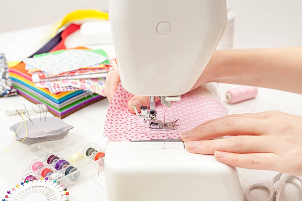 istock sewing, sewing on the sewing machine, sewing supplies, colored s 624223832