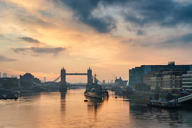istock Beautiful Autumn Fall sunrise over River Thames Tower Bridge 624223996