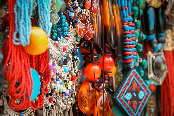 istock Colourful necklaces for sale 624248548