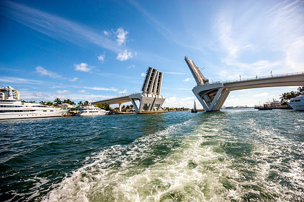 Intercoastal Waterway Open Drawbridge, Fort Lauderdale, USA