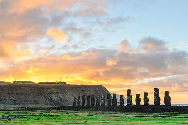 istock Sunrise at the Ahu Tongariki in Easter Island, Chile 624266844