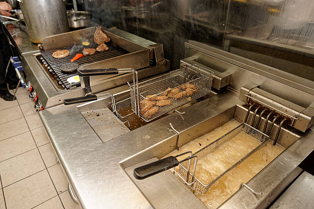 istock Deep fryers and grill, kitchen equipment 624267524